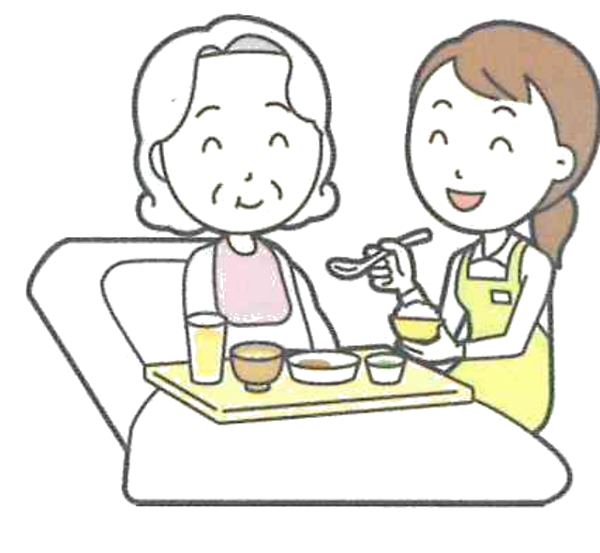 医療的ケア・食事介助のイラスト